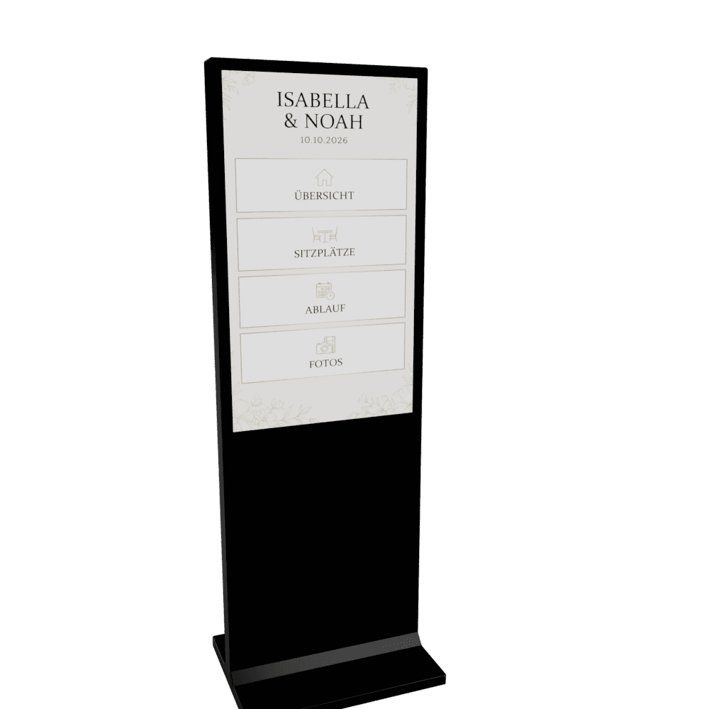 Das Board von Eventpunkt – ein freistehendes digitales Display